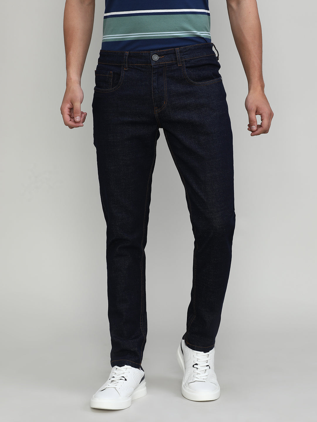 Raw Blue Ankle Length Stretch Denim