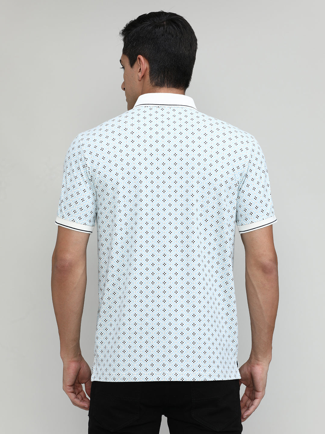 Coral Jersey Cotton Lycra Printed Polo T-shirt