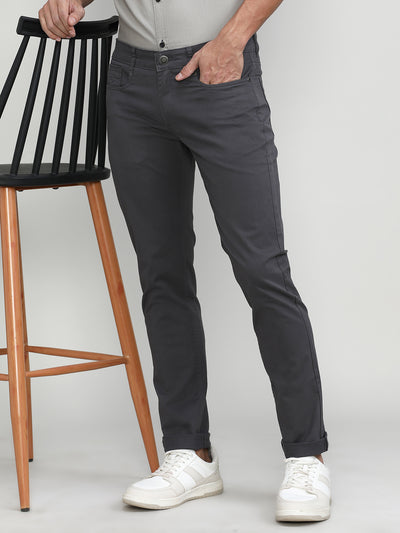 Airforce Shade Slim Tapered Cotton Stretch Jeans