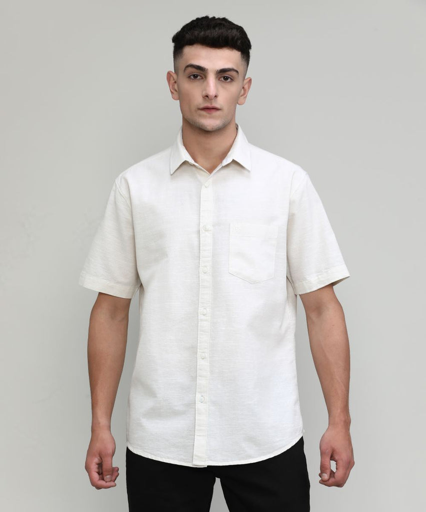 Natural Slim Fit Premium Cotton Lycra Solid Shirt With Pocket