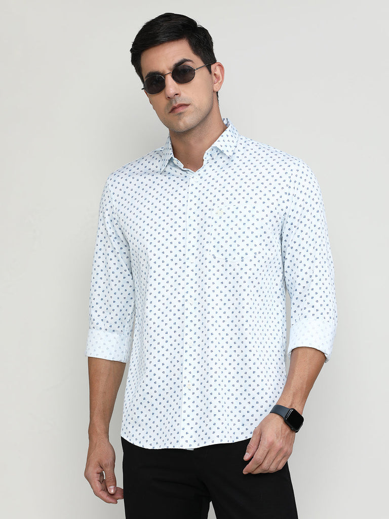 Sky Slim Fit Premium Cotton Printed Shirt