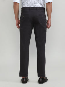 Gun Metal Shade Cotton Trousers Slim Tapered Fit