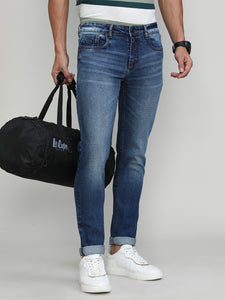 Ice Blue Slim Tapered Stretch Denim