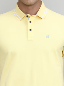 Popcorn Pique Cotton Lycra Solid Polo T-shirt
