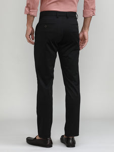 Black Cotton Trousers Slim Tapered Fit