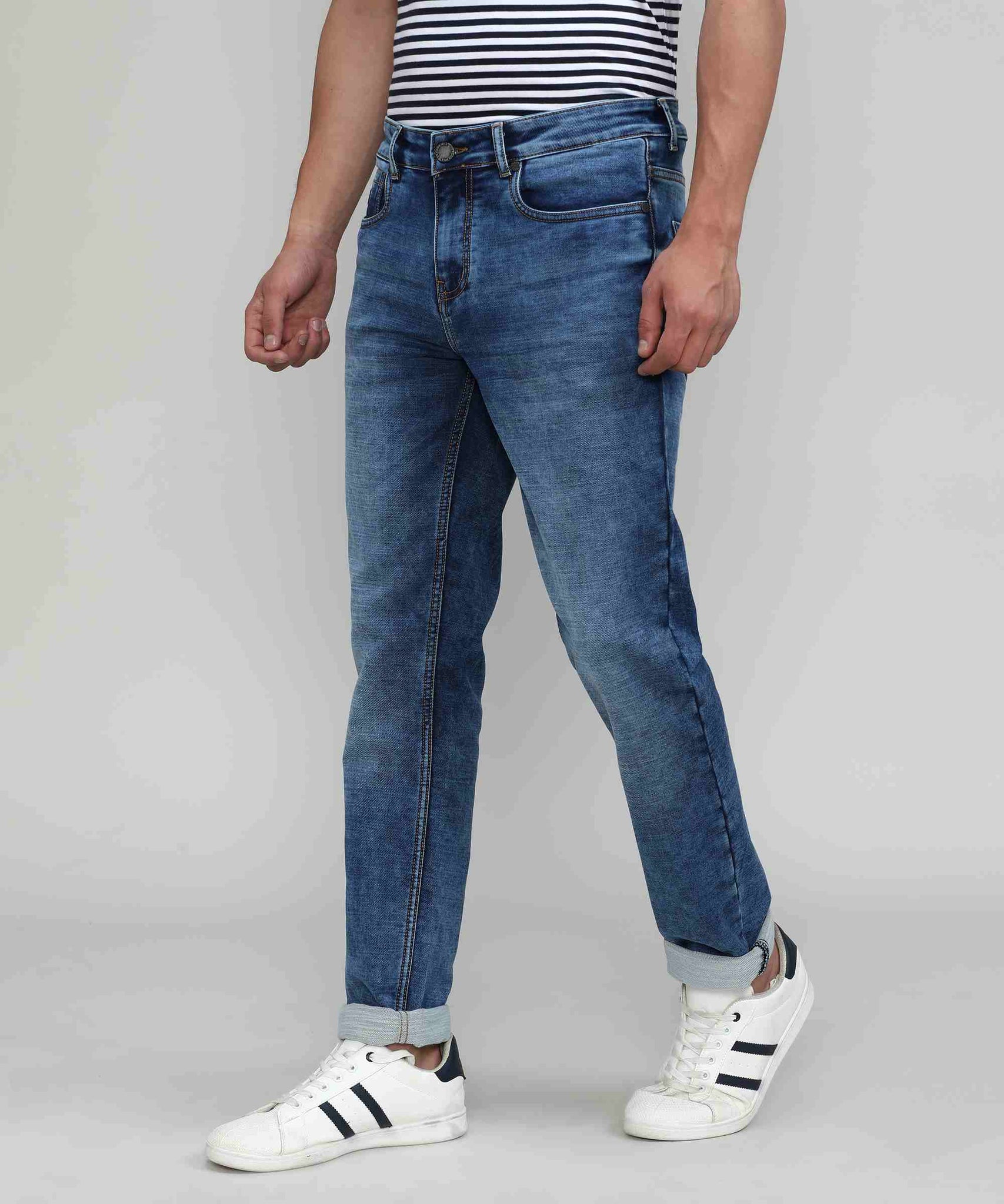 Frozone Blue Slim Tapered Stretch Denim