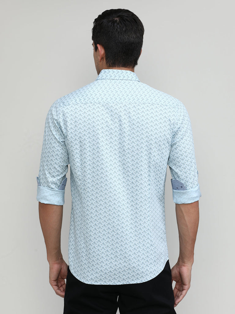 Sky Slim Fit Premium Cotton Printed Shirt With Pocket