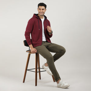 Wine, Fleece Full-Zip Hoodie