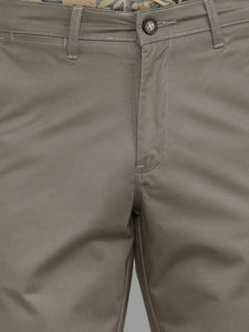 Silver Mink Shade Cotton Trousers Slim Tapered Fit