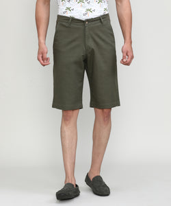 Olive Shade Cotton Shorts