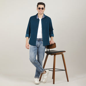 BOTTLE GREEN, FULL SLEEVES SHIRT, PLAIN-AW24