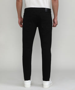 Jet Black Ankle Length Stretch Denim