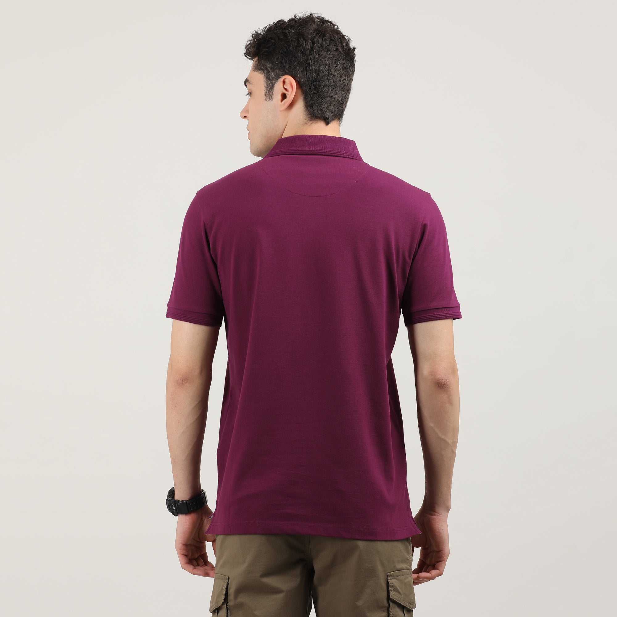 Deep Purple Pique Polo T-shirt