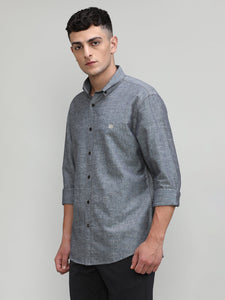 Black Slim Fit Premium Cotton Lycra Solid Shirt