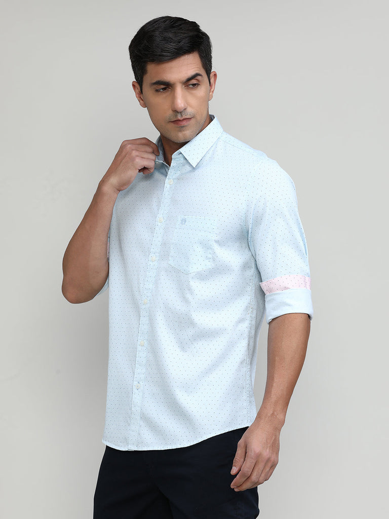 Sky Slim Fit Premium Cotton Printed Shirt With Pocket