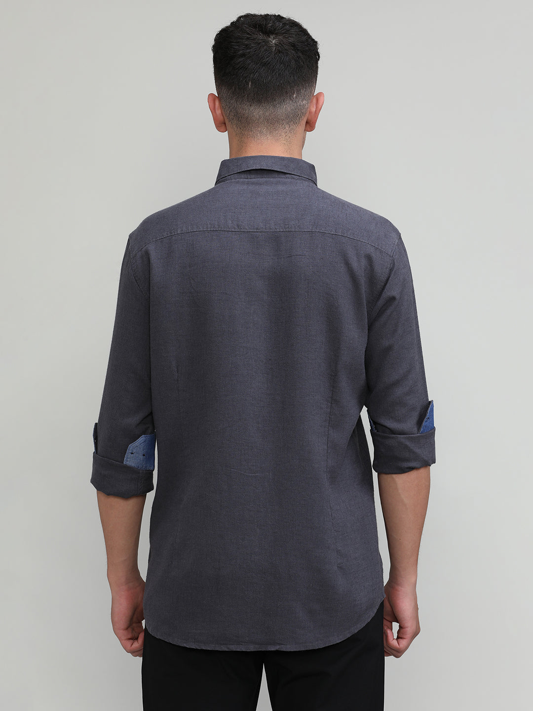 Elephant Slim Fit Premium Cotton Lycra Solid Shirt With Pocket