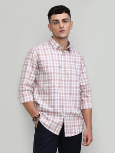 Exclusive Purple Collection Fig Shade Slim Fit Premium Cotton Checks Shirt