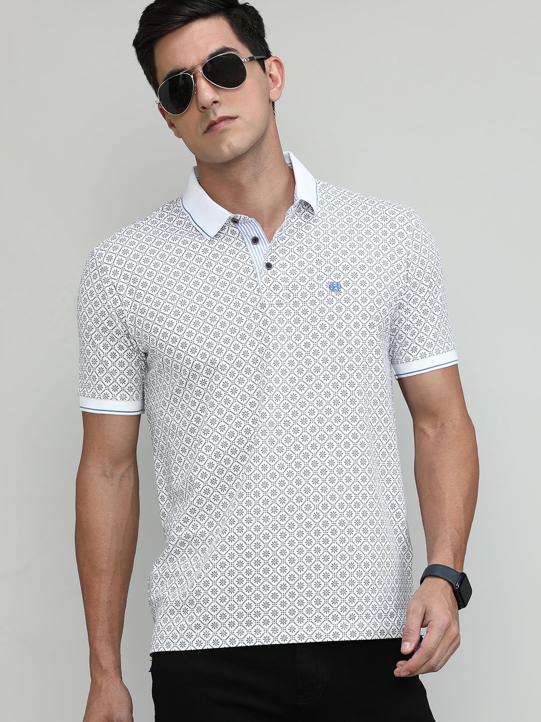Phantom Jersey Cotton Lycra Printed Polo T-shirt