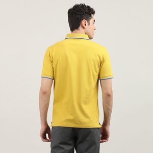 Lemon Pique Polo T-shirt With Tipping collar