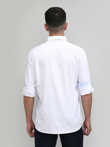 Lilac Slim Fit Premuim Cotton Stripes Shirt With Button Down Collar