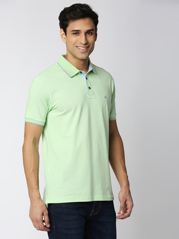Mint Green Pique Lycra Polo T-shirt