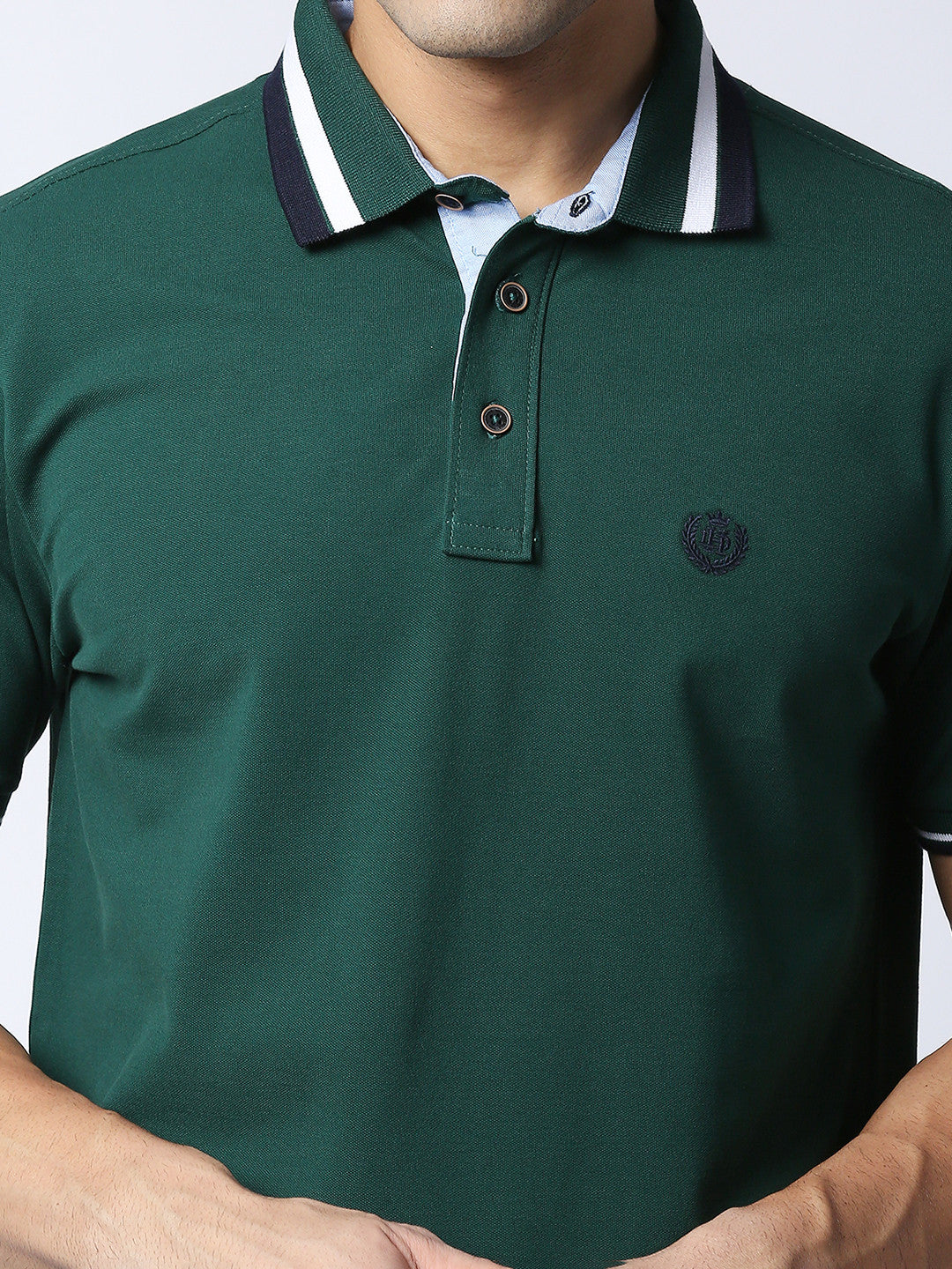 Green Cotton Lycra Polo T-shirt