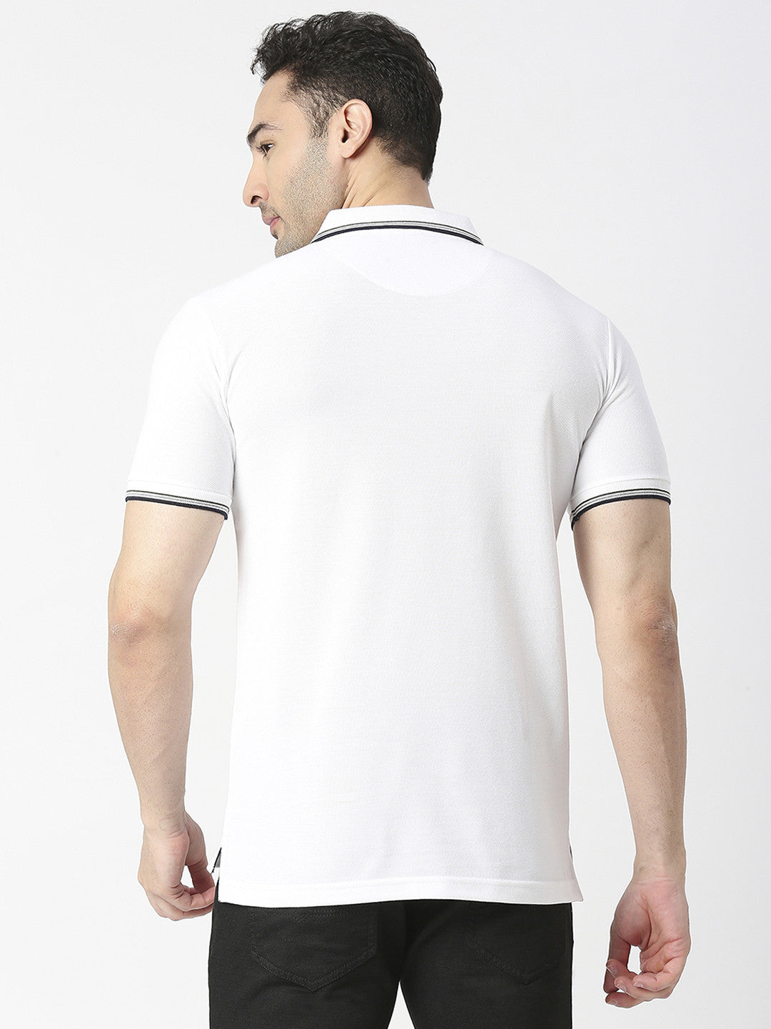 White Pique Polo T-shirt With Pocket