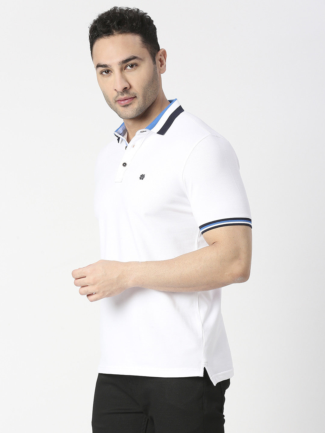 White Pique Lycra Polo T-shirt