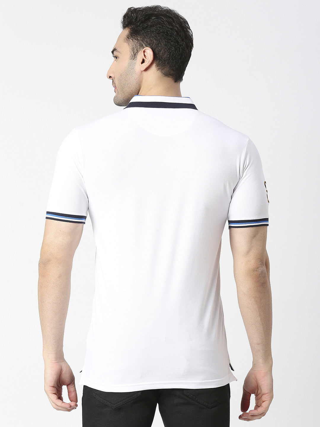 White Pique Lycra Polo T-shirt
