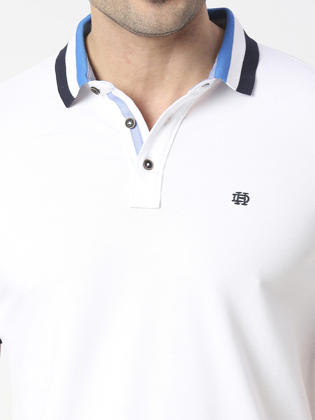 White Pique Lycra Polo T-shirt