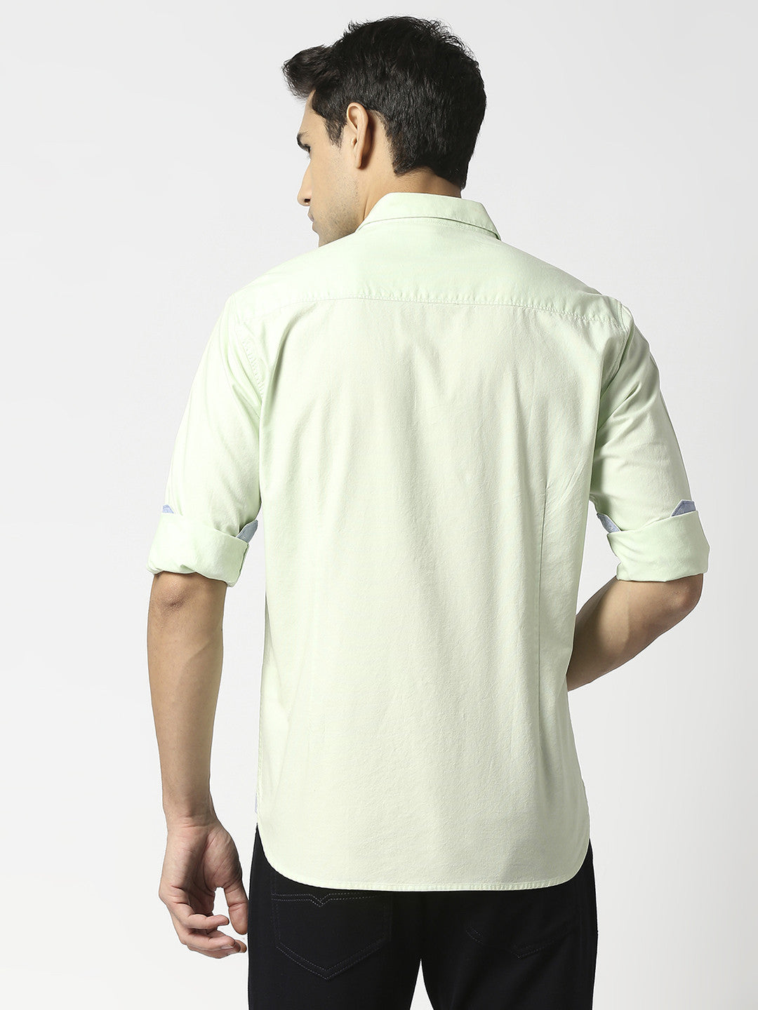 Pistachio Green Oxford Solid Shirt With Pocket