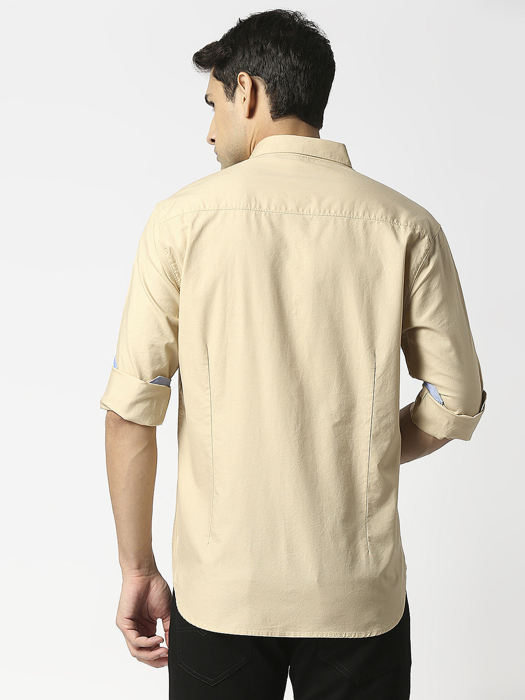 Khaki Premium Cotton Shirt With Pocket