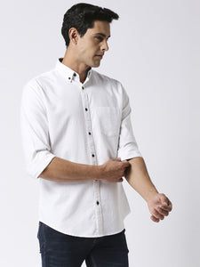 White Oxford Shirt With Pocket