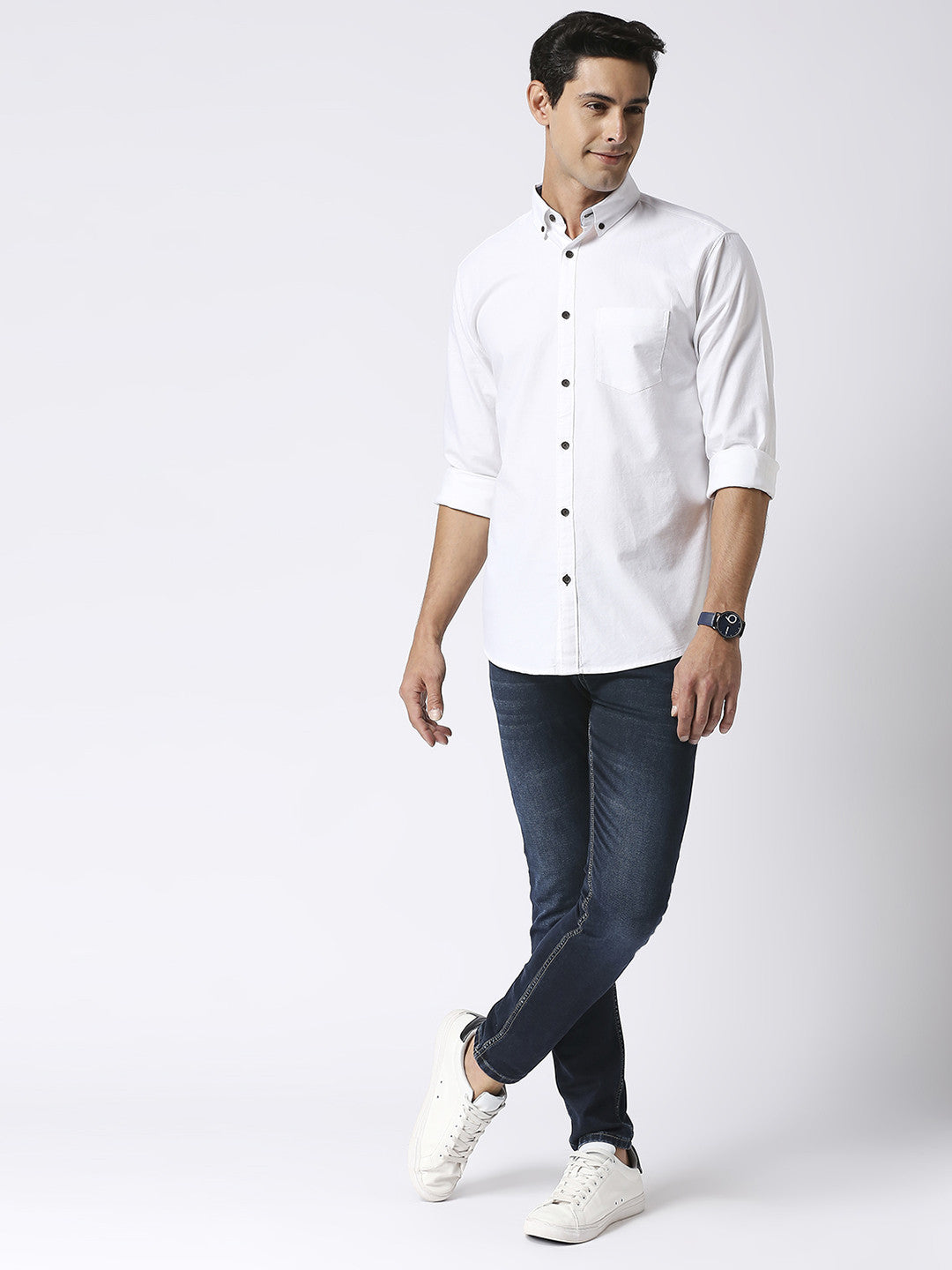 White Oxford Shirt With Pocket