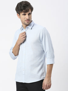 Sky Blue Linen Shirt With Pocket