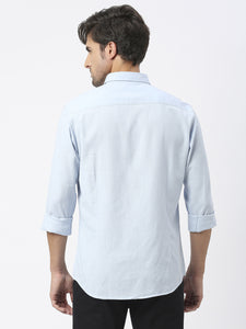 Sky Blue Linen Shirt With Pocket