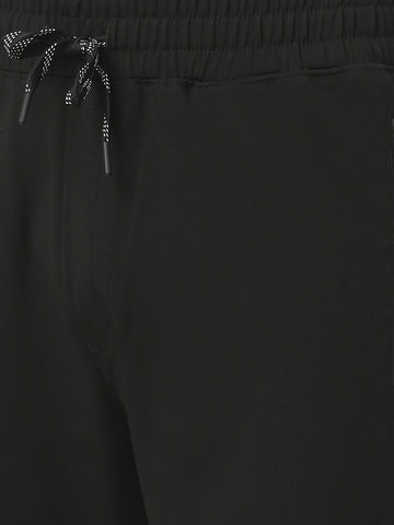 Black Tencel Lycra Shorts With Zipped Pocket