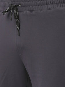 Charcoal Grey Tencel Lycra Shorts With Zipped Pocket
