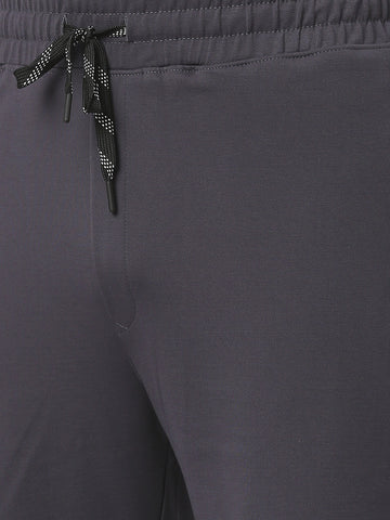 Charcoal Grey Tencel Lycra Shorts With Zipped Pocket