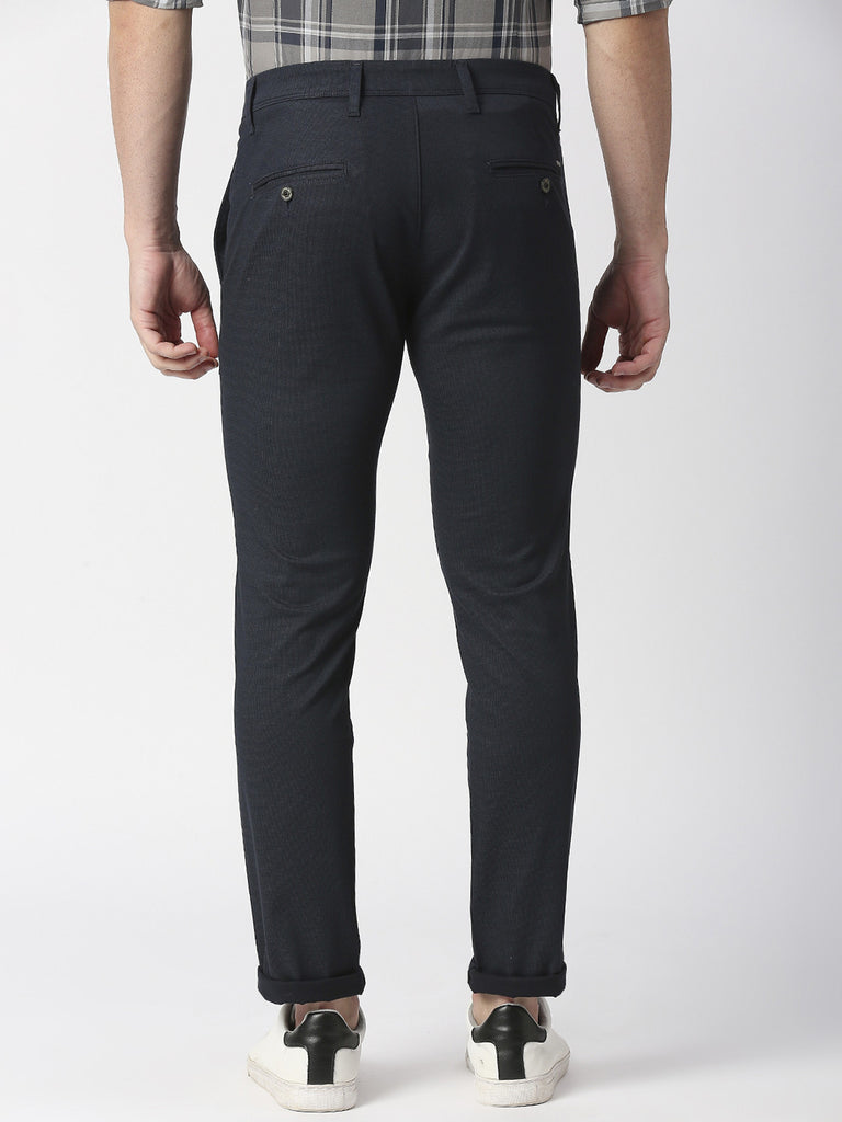 Navy Slim Tapered Cotton Stretch Trouser