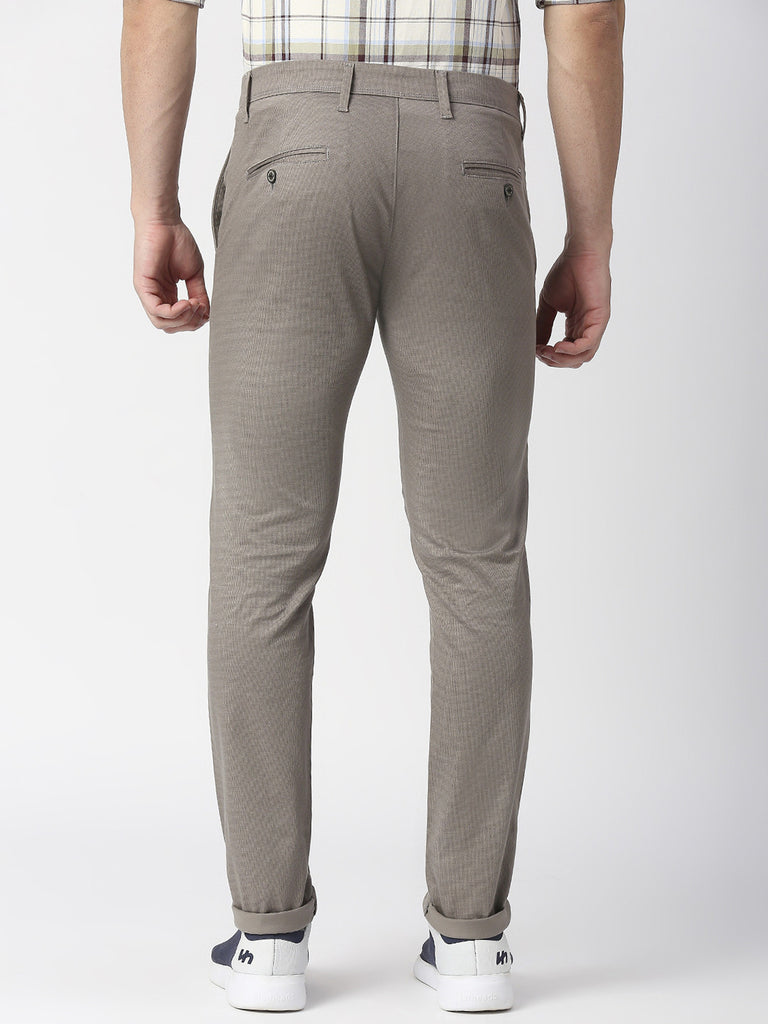 Grey Slim Tapered Cotton Stretch Trouser