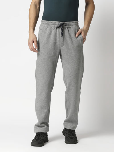 Grey Melange Fleece Track Pants