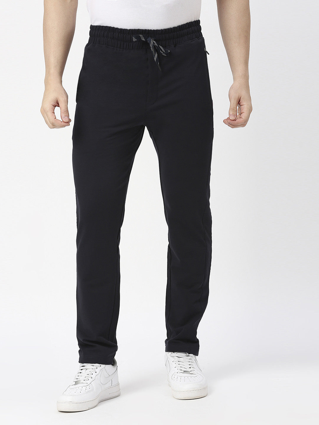 Navy French Terry Lycra Track Pants