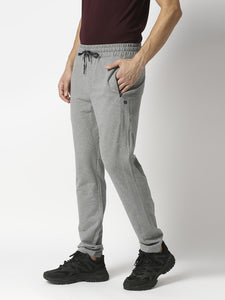 Grey Melange French Terry Lycra Track Pants