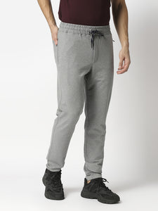 Grey Melange French Terry Lycra Track Pants