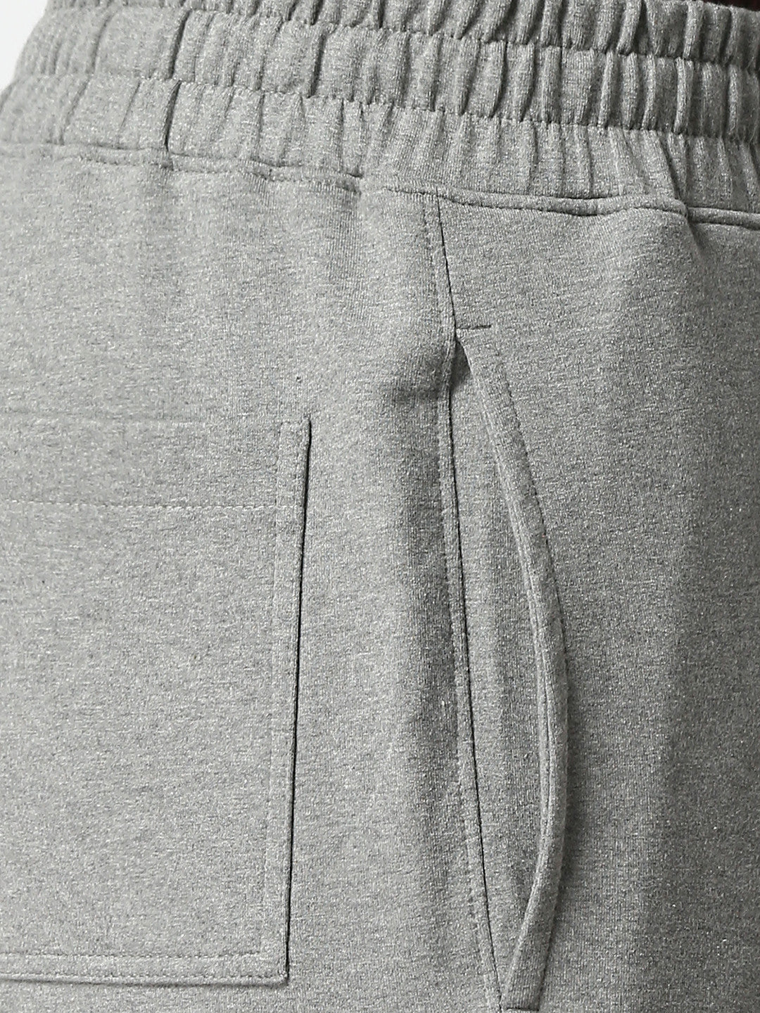 Grey Melange French Terry Lycra Track Pants